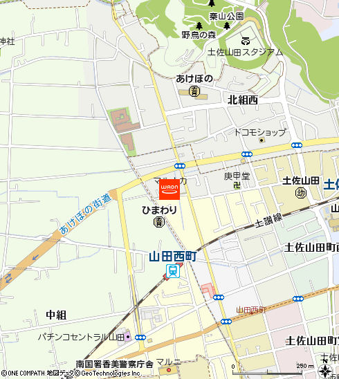 マルナカ土佐山田店付近の地図